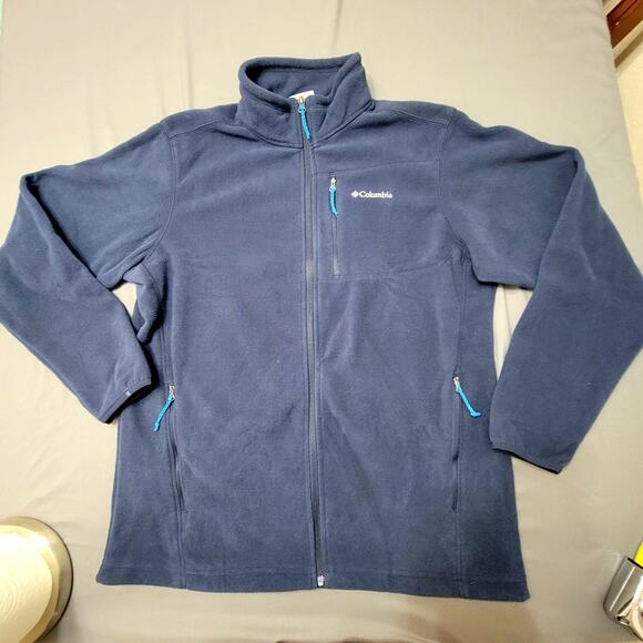 Columbia Navy Fleece Full Zip Jacket with Pockets Women’s Large - Picture 2 of 8